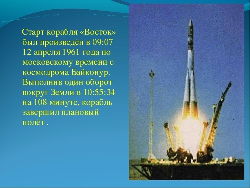 В это время, в 1961 году, Гагарин летел по орбите Земли! Первый человек в космос